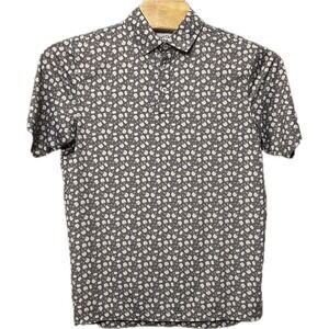 Straight Down Polo Men Medium All Over Print AOP Beer‎ Golf Performance Stretch